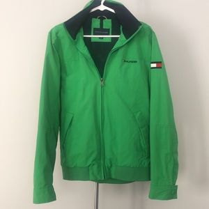 Tommy Hilfiger Fall/Spring Green Roll Away Hooded Jacket Size Small